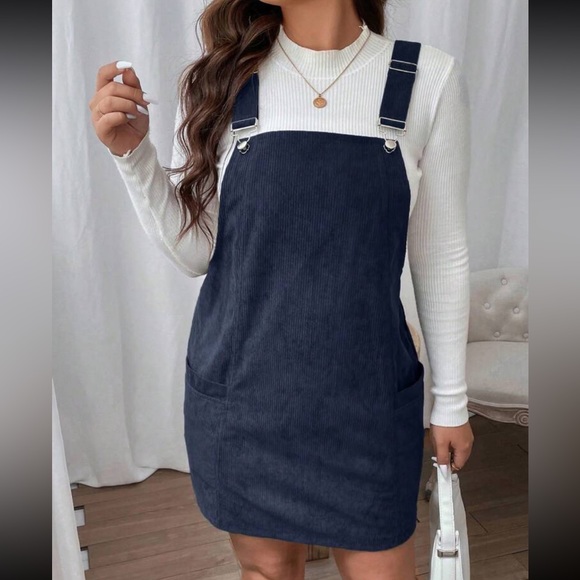 Boho plus size overall corduroy dress - Picture 14 of 16